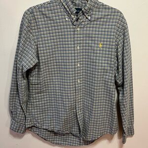 Ralph Lauren Polo Plaid Button Down. Blue & Yellow. Adult Medium